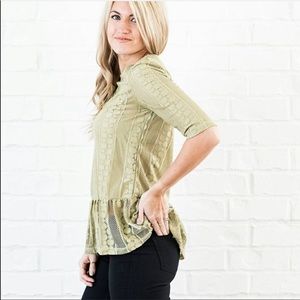 Cream peplum boutique blouse